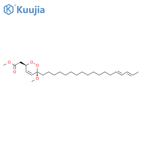 1,2-Dioxin-3-aceticacid, 3,6-dihydro-6-methoxy-6-(14E,16E)-14,16-octadecadien-1-yl-, methyl ester,(3R,6S)-rel-(+)- structure