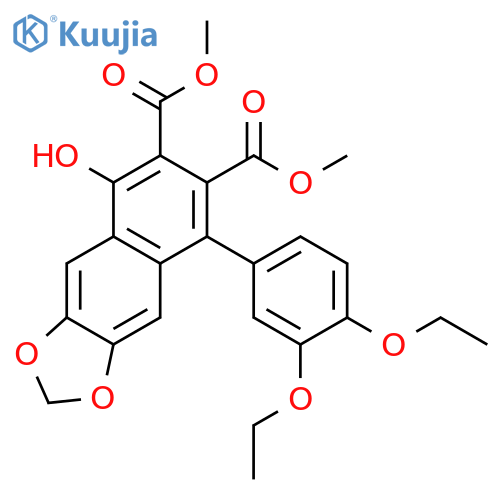 Naphtho[2,3-d]-1,3-dioxole-6,7-dicarboxylic acid, 5-(3,4-diethoxyphenyl)-8-hydroxy-, dimethyl ester structure