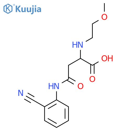 3-[(2-cyanophenyl)carbamoyl]-2-[(2-methoxyethyl)amino]propanoic acid structure