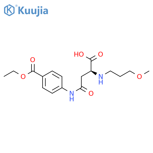 3-{[4-(ethoxycarbonyl)phenyl]carbamoyl}-2-[(3-methoxypropyl)amino]propanoic acid structure