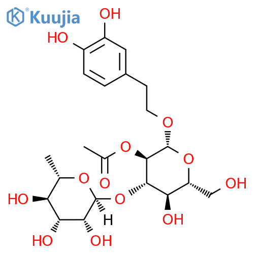 β-D-Glucopyranoside, 2-(3,4-dihydroxyphenyl)ethyl 3-O-(6-deoxy-α-L-mannopyranosyl)-, 2-acetate structure
