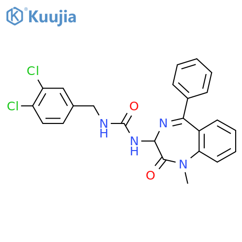 1-[(3,4-dichlorophenyl)methyl]-3-(1-methyl-2-oxo-5-phenyl-2,3-dihydro-1H-1,4-benzodiazepin-3-yl)urea structure