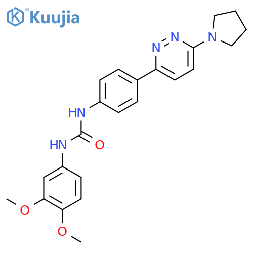 3-(3,4-dimethoxyphenyl)-1-{4-[6-(pyrrolidin-1-yl)pyridazin-3-yl]phenyl}urea structure