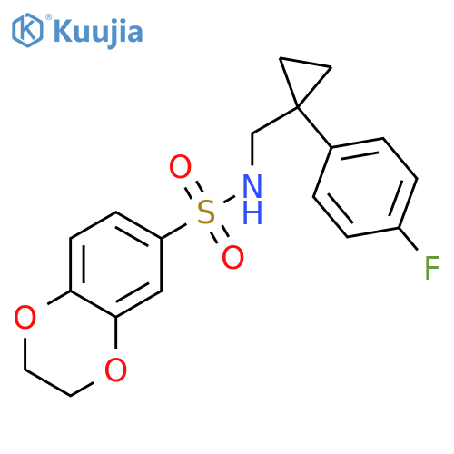 N-{[1-(4-fluorophenyl)cyclopropyl]methyl}-2,3-dihydro-1,4-benzodioxine-6-sulfonamide structure