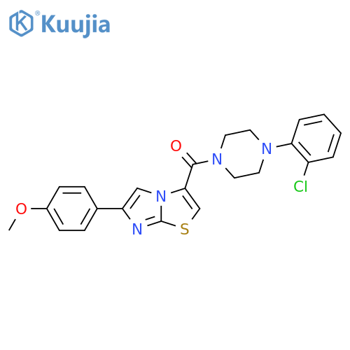 1-(2-chlorophenyl)-4-[6-(4-methoxyphenyl)imidazo[2,1-b][1,3]thiazole-3-carbonyl]piperazine structure