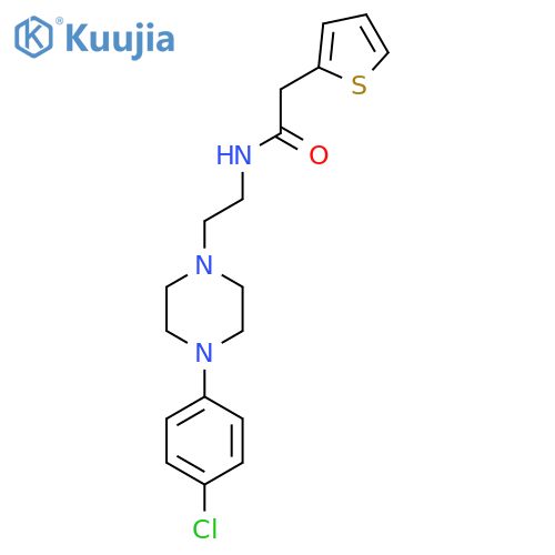N-{2-[4-(4-chlorophenyl)piperazin-1-yl]ethyl}-2-(thiophen-2-yl)acetamide structure