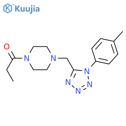 1-(4-{[1-(4-methylphenyl)-1H-1,2,3,4-tetrazol-5-yl]methyl}piperazin-1-yl)propan-1-one structure