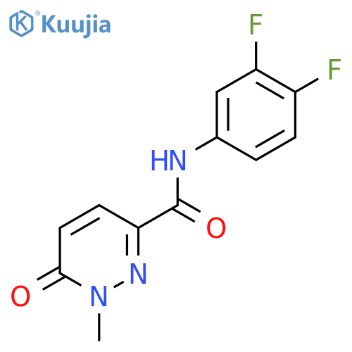 N-(3,4-difluorophenyl)-1-methyl-6-oxo-1,6-dihydropyridazine-3-carboxamide structure