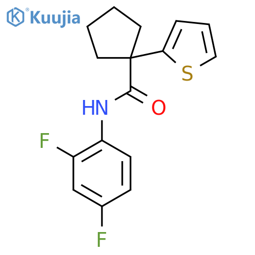 N-(2,4-difluorophenyl)-1-(thiophen-2-yl)cyclopentane-1-carboxamide structure
