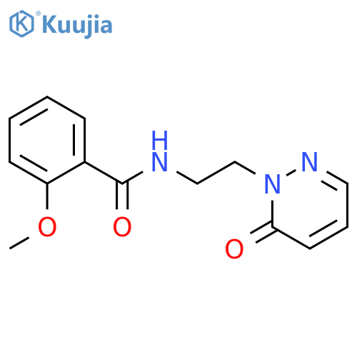 2-methoxy-N-[2-(6-oxo-1,6-dihydropyridazin-1-yl)ethyl]benzamide structure