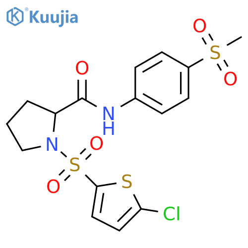 1-[(5-chlorothiophen-2-yl)sulfonyl]-N-(4-methanesulfonylphenyl)pyrrolidine-2-carboxamide structure