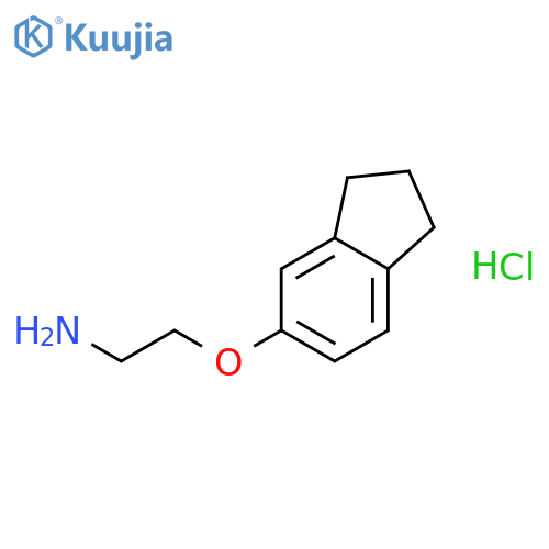 2-(2,3-dihydro-1H-inden-5-yloxy)ethan-1-amine hydrochloride structure