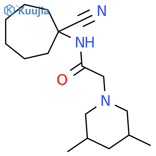N-(1-cyanocycloheptyl)-2-(3,5-dimethylpiperidin-1-yl)acetamide structure