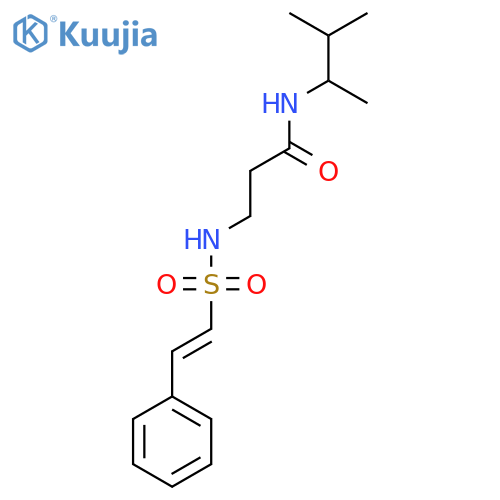 N-(3-methylbutan-2-yl)-3-(2-phenylethenesulfonamido)propanamide structure