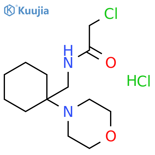2-chloro-N-[(1-morpholinocyclohexyl)methyl]acetamide;hydrochloride structure