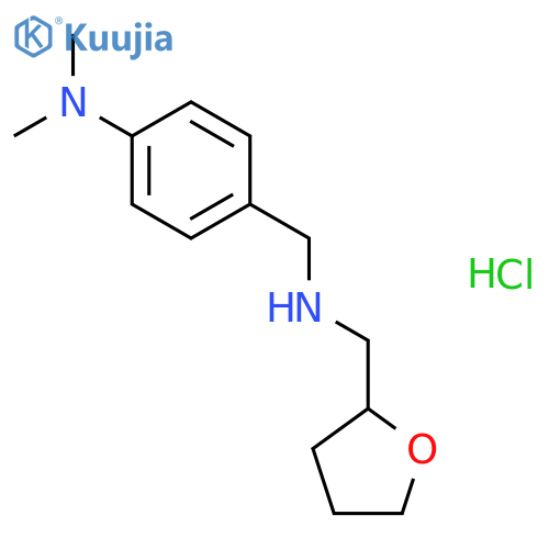 Dimethyl-(4-{[(tetrahydro-furan-2-ylmethyl)-amino]-methyl}-phenyl)-amine hydrochloride structure