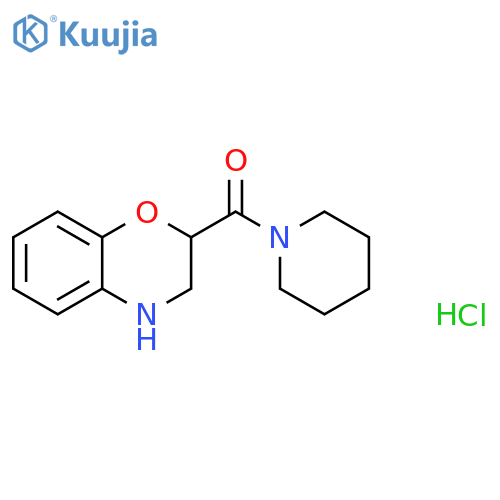 2-(piperidine-1-carbonyl)-3,4-dihydro-2H-1,4-benzoxazine hydrochloride structure