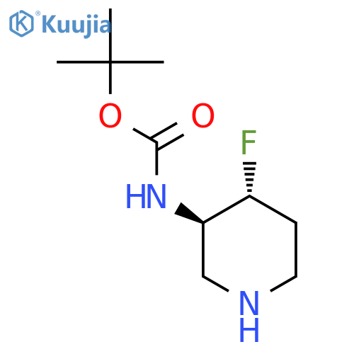 tert-butyl N-[(3S,4S)-4-fluoropiperidin-3-yl]carbamate structure