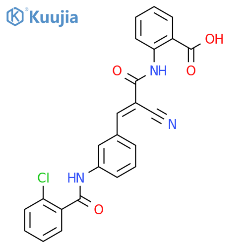 2-{3-[3-(2-Chlorobenzamido)phenyl]-2-cyanoprop-2-enamido}benzoic acid structure