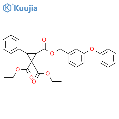 1,1,2-Cyclopropanetricarboxylic acid, 3-phenyl-, 1,1-diethyl2-[(3-phenoxyphenyl)methyl] ester structure