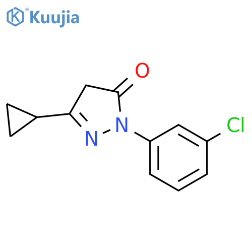 1-(3-chlorophenyl)-3-cyclopropyl-4,5-dihydro-1H-pyrazol-5-one structure