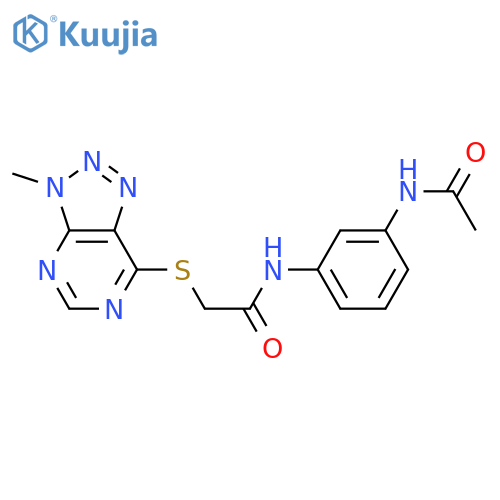 N-(3-acetamidophenyl)-2-({3-methyl-3H-[1,2,3]triazolo[4,5-d]pyrimidin-7-yl}sulfanyl)acetamide structure