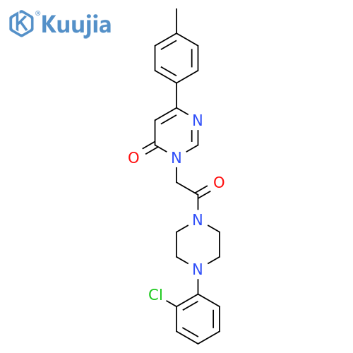 3-{2-4-(2-chlorophenyl)piperazin-1-yl-2-oxoethyl}-6-(4-methylphenyl)-3,4-dihydropyrimidin-4-one structure