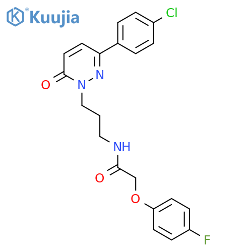 N-{3-[3-(4-chlorophenyl)-6-oxo-1,6-dihydropyridazin-1-yl]propyl}-2-(4-fluorophenoxy)acetamide structure