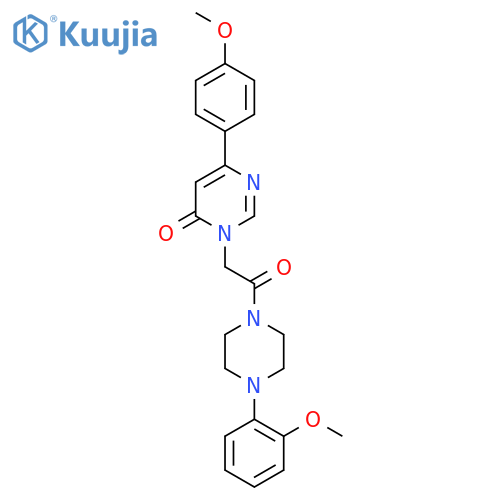 6-(4-methoxyphenyl)-3-{2-4-(2-methoxyphenyl)piperazin-1-yl-2-oxoethyl}-3,4-dihydropyrimidin-4-one structure