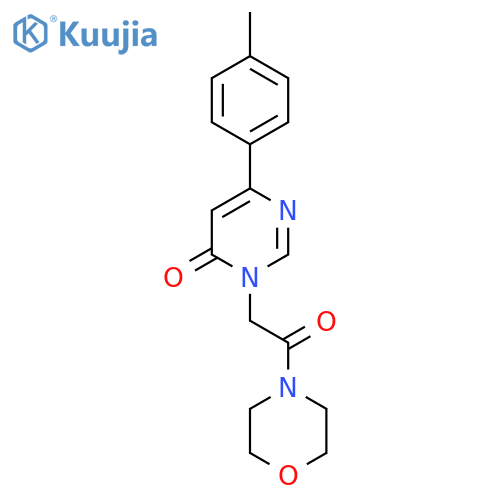 6-(4-methylphenyl)-3-2-(morpholin-4-yl)-2-oxoethyl-3,4-dihydropyrimidin-4-one structure