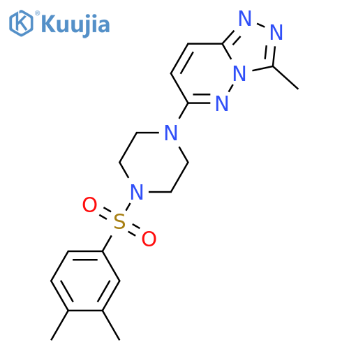 1-(3,4-dimethylbenzenesulfonyl)-4-{3-methyl-[1,2,4]triazolo[4,3-b]pyridazin-6-yl}piperazine structure