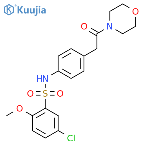 5-chloro-2-methoxy-N-{4-[2-(morpholin-4-yl)-2-oxoethyl]phenyl}benzene-1-sulfonamide structure