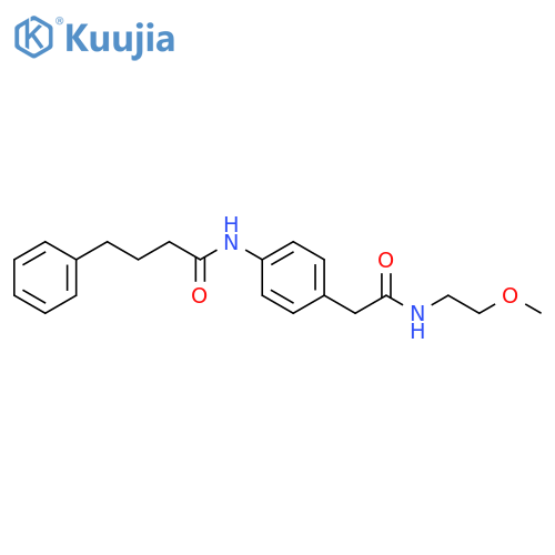 N-(4-{[(2-methoxyethyl)carbamoyl]methyl}phenyl)-4-phenylbutanamide structure