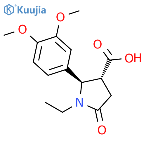 (2R,3R)-2-(3,4-Dimethoxyphenyl)-1-ethyl-5-oxopyrrolidine-3-carboxylic Acid structure