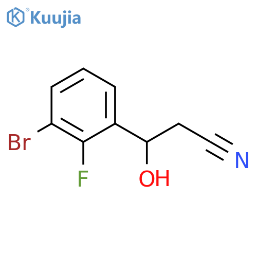 3-(3-bromo-2-fluorophenyl)-3-hydroxypropanenitrile structure