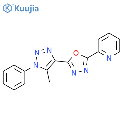 2-[5-(5-methyl-1-phenyl-1H-1,2,3-triazol-4-yl)-1,3,4-oxadiazol-2-yl]pyridine structure