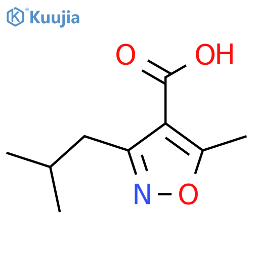5-Methyl-3-(2-methylpropyl)-1,2-oxazole-4-carboxylic acid structure