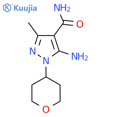 5-AMINO-3-METHYL-1-(TETRAHYDRO-2H-PYRAN-4-YL)-1H-PYRAZOLE-4-CARBOXAMIDE structure