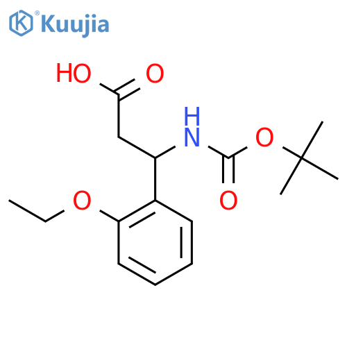 3-{(tert-butoxy)carbonylamino}-3-(2-ethoxyphenyl)propanoic acid structure