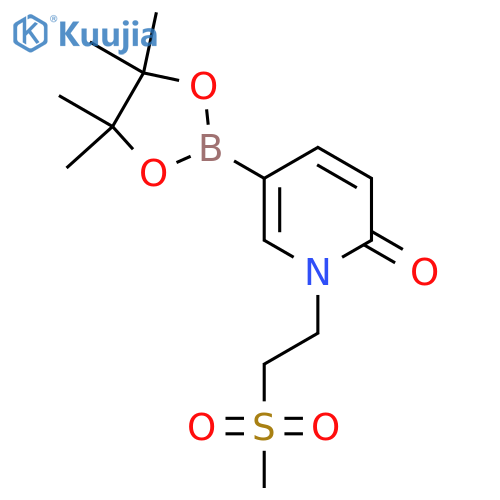 1-(2-methanesulfonylethyl)-5-(tetramethyl-1,3,2-dioxaborolan-2-yl)-1,2-dihydropyridin-2-one structure