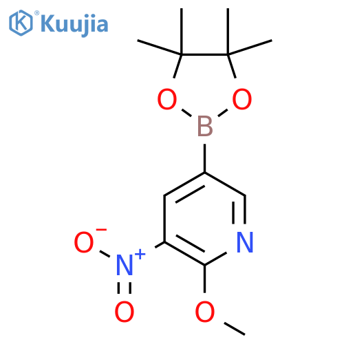 2-Methoxy-3-nitro-5-(4,4,5,5-tetramethyl-1,3,2-dioxaborolan-2-yl)pyridine structure