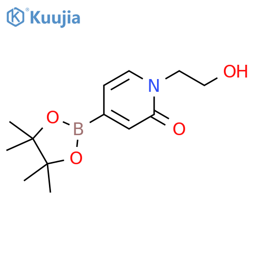 1-(2-hydroxyethyl)-4-(4,4,5,5-tetramethyl-1,3,2-dioxaborolan-2-yl)pyridin-2(1H)-one structure