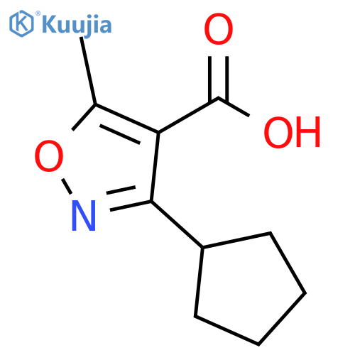 3-cyclopentyl-5-methyl-1,2-oxazole-4-carboxylic acid structure