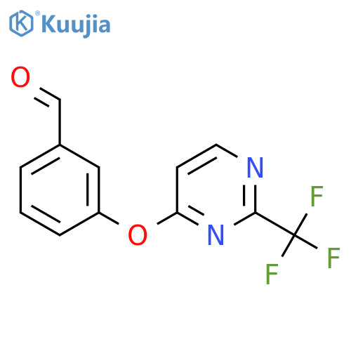 3-{[2-(Trifluoromethyl)pyrimidin-4-yl]oxy}benzaldehyde structure
