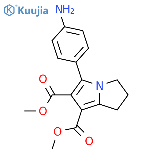 1H-Pyrrolizine-6,7-dicarboxylic acid, 5-(4-aminophenyl)-2,3-dihydro-, 6,7-dimethyl ester structure