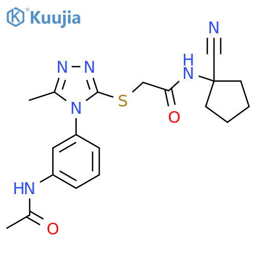 N-(1-cyanocyclopentyl)-2-{[4-(3-acetamidophenyl)-5-methyl-4H-1,2,4-triazol-3-yl]sulfanyl}acetamide structure