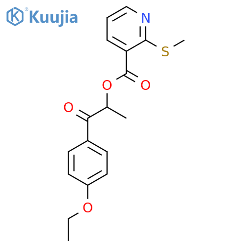 1-(4-Ethoxyphenyl)-1-oxopropan-2-yl 2-(methylsulfanyl)pyridine-3-carboxylate structure