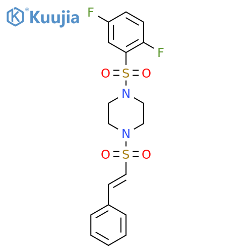 1-(2,5-Difluorobenzenesulfonyl)-4-(2-phenylethenesulfonyl)piperazine structure