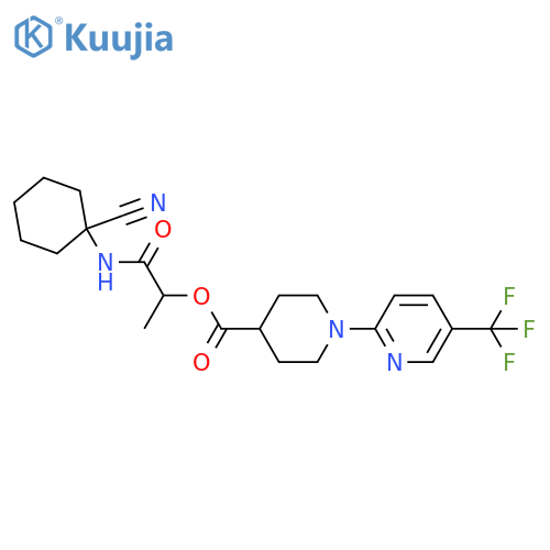 1-[(1-Cyanocyclohexyl)carbamoyl]ethyl 1-[5-(trifluoromethyl)pyridin-2-yl]piperidine-4-carboxylate structure