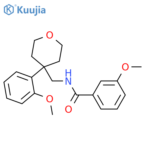 3-methoxy-N-{[4-(2-methoxyphenyl)oxan-4-yl]methyl}benzamide structure